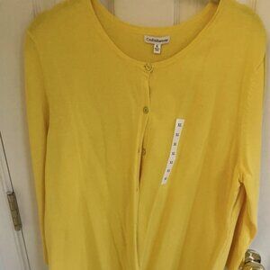 CROFT & BARROW YELLOW LIGHTWEIGHT SWEATER - XL - NWT